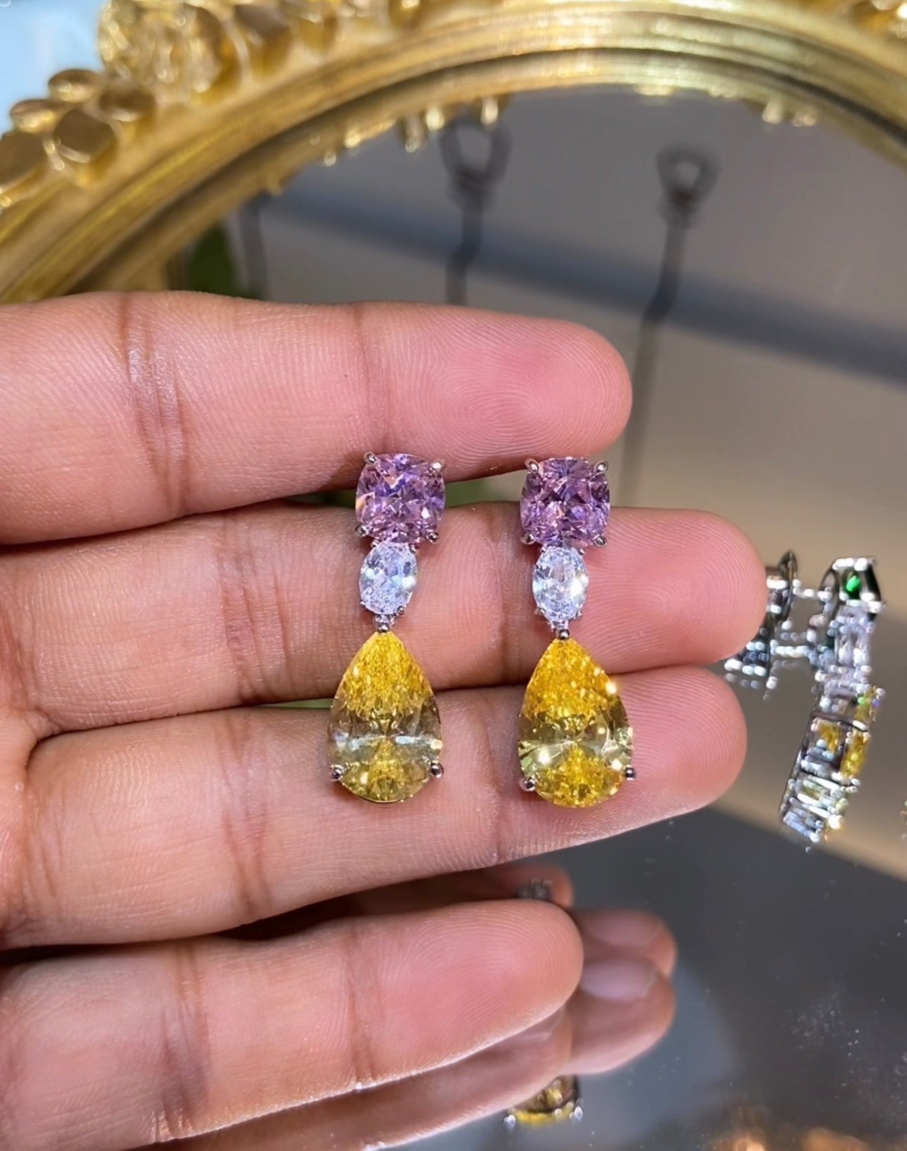 DUAL COLOUR DROP EARRINGS