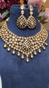 Drop Festive meena kundan polki necklace set