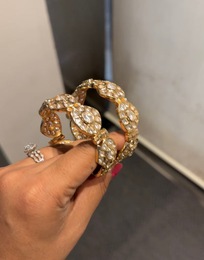 Evergreen Moissanite Polki Kadas (PAIR)