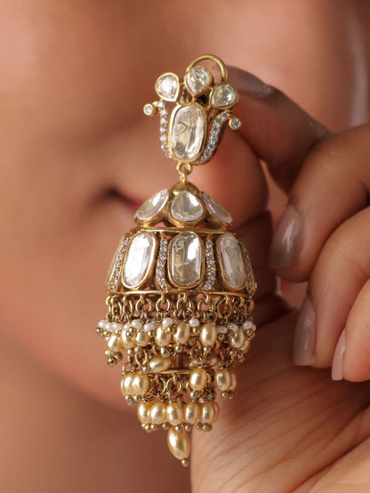 Arohi Moissanite Polki jhumka