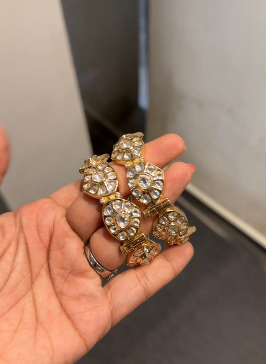 Evergreen Moissanite Polki Kadas (PAIR)