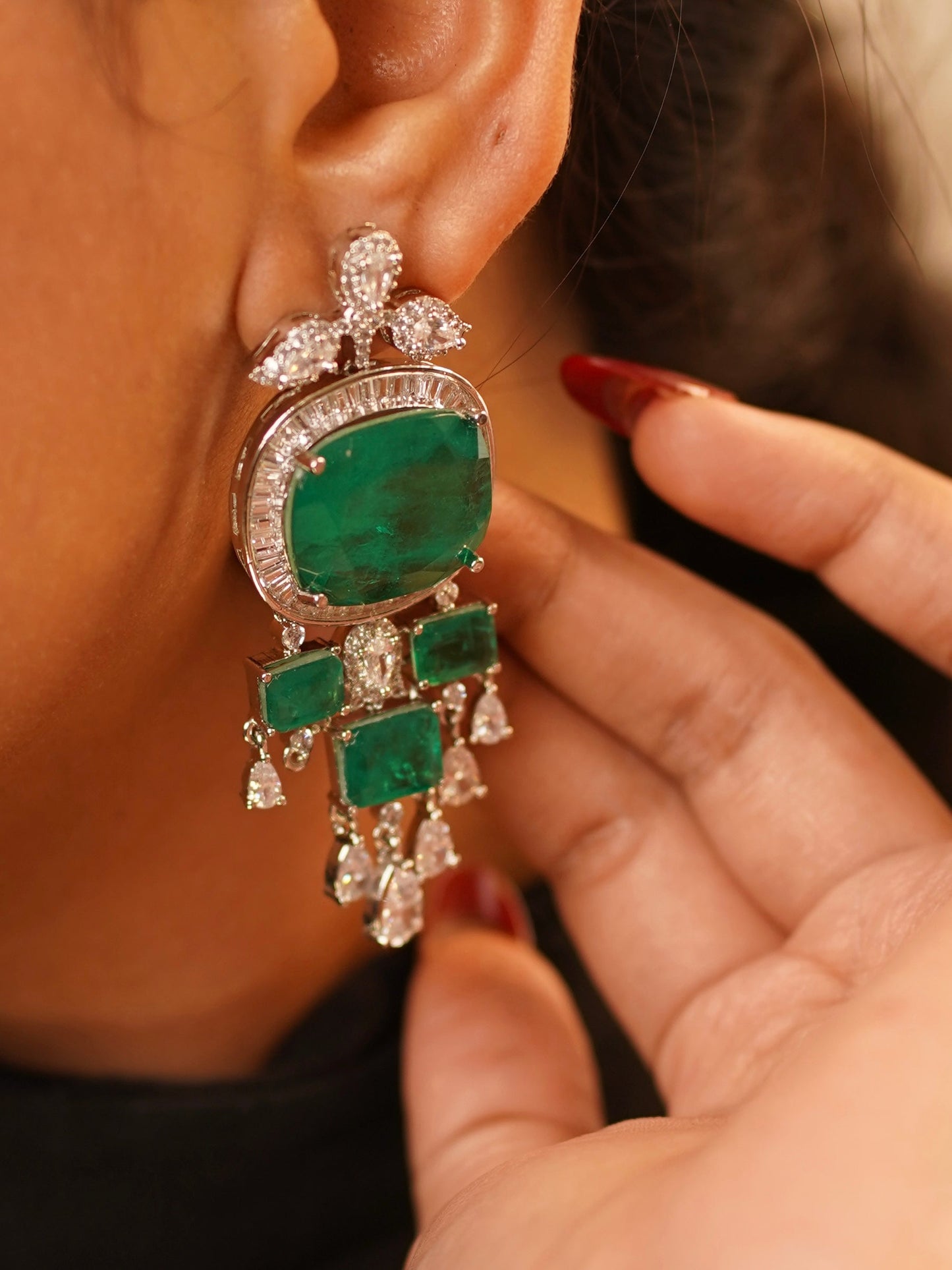 EMILY DOUBLET DIAMOND DROP SET