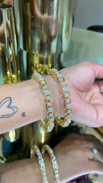 CLASSIC CLUSTER DIAMOND BANGLE (WITHOUT LOCK) 🪄