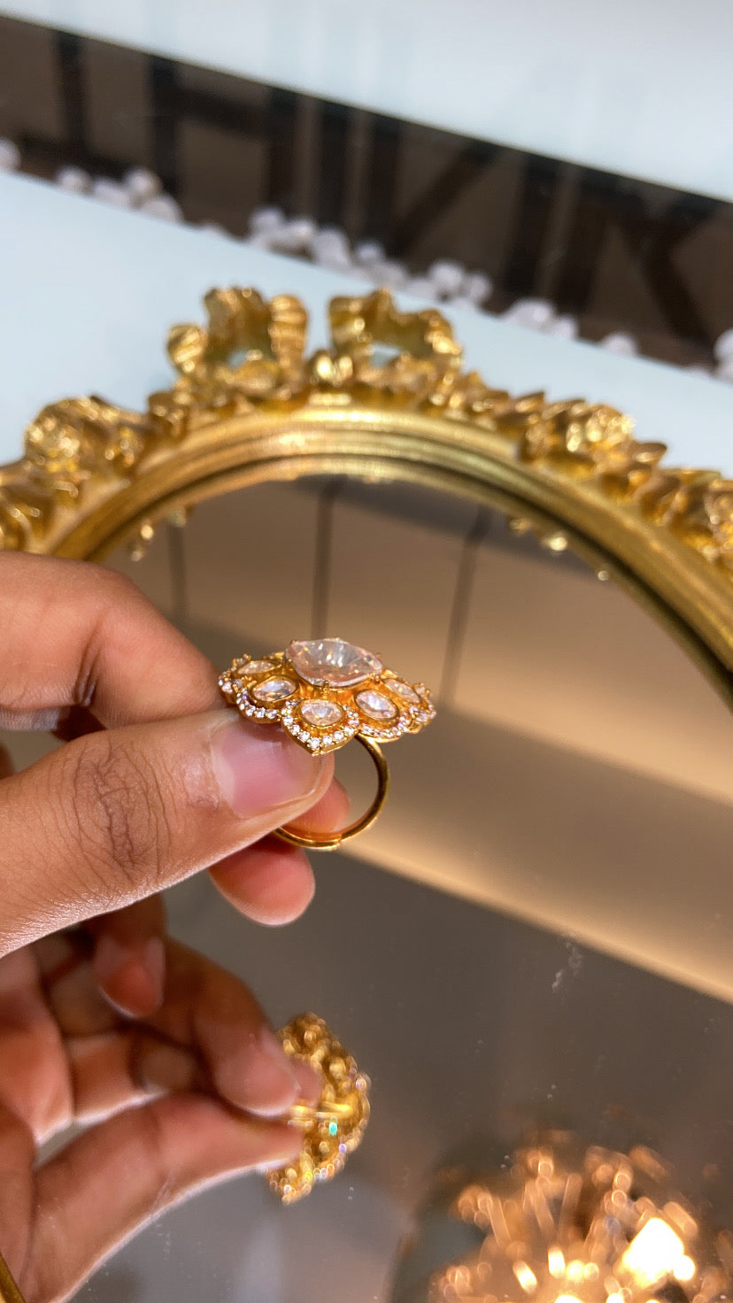 AHALYA MOISSANITE POLKI RING
