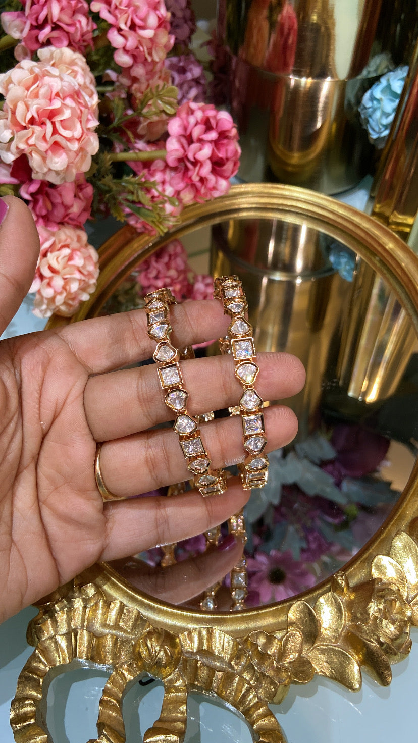 Aakar moissanite Polki bangles (PAIR) NOT openable 🪄