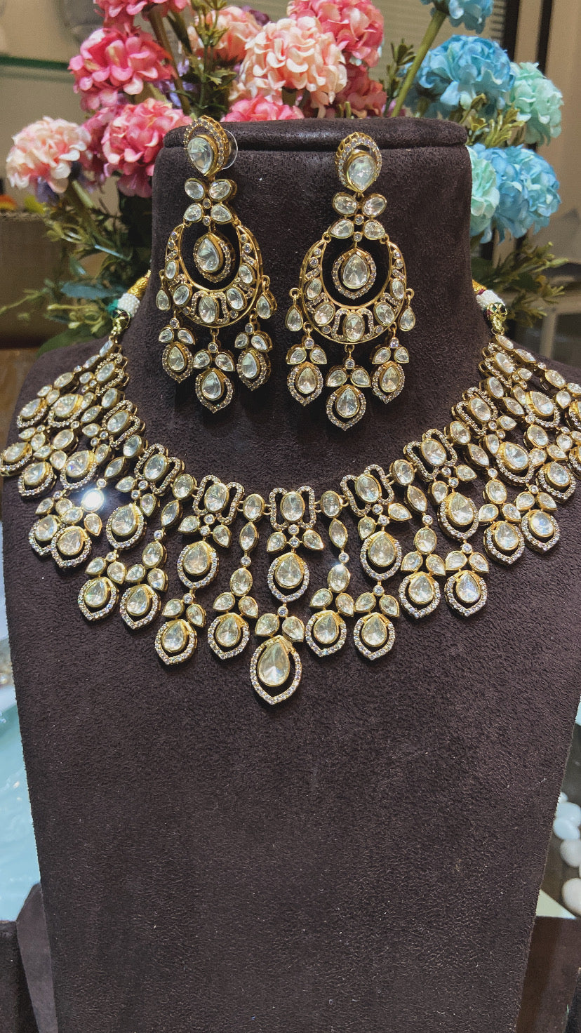 SUHANA MOISSANITE POLKI NECKLACE SET