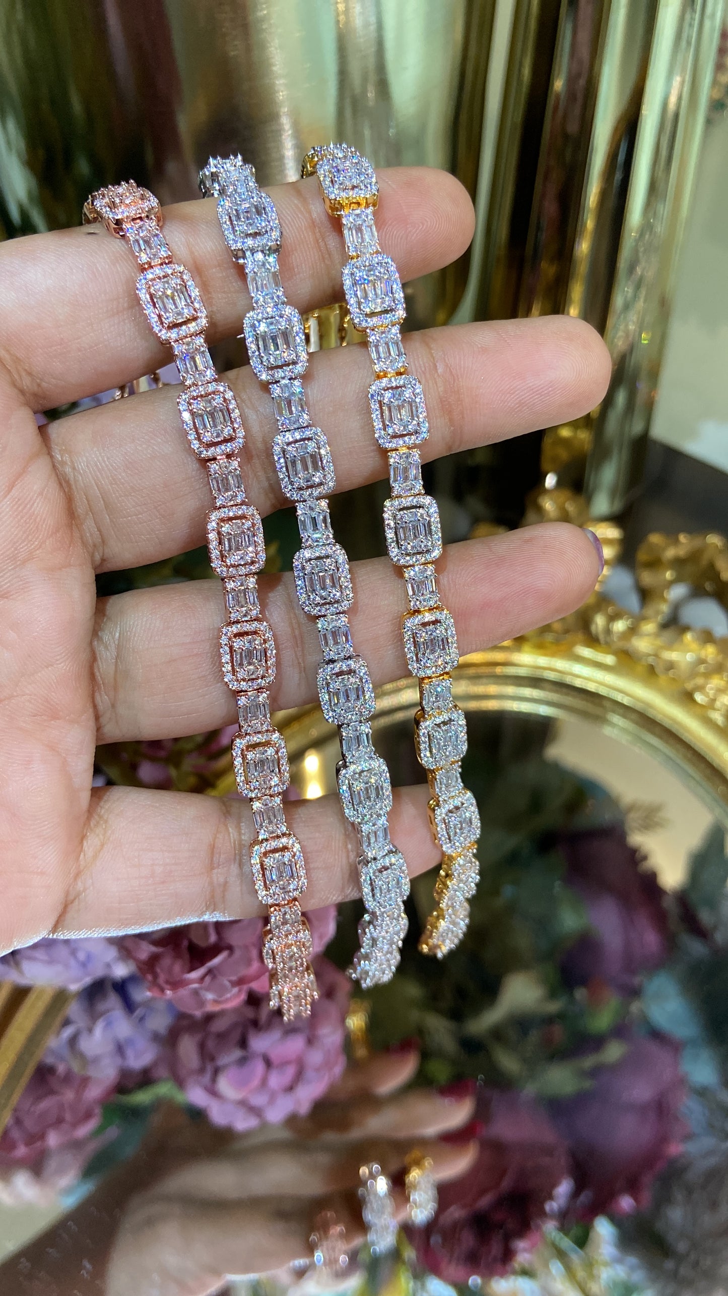 Cluster Dainty tennis bracelet