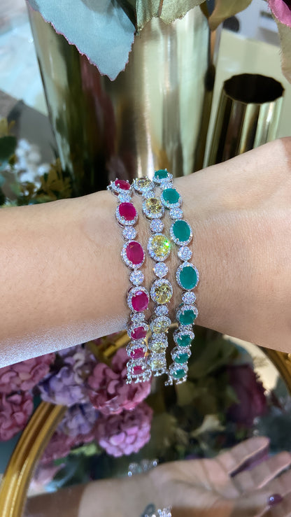 Oval Halo Tennis Bracelet