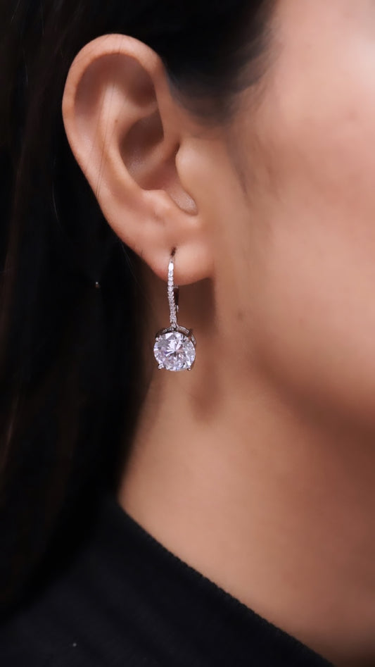 Solitaire Hoop Danglers ✨