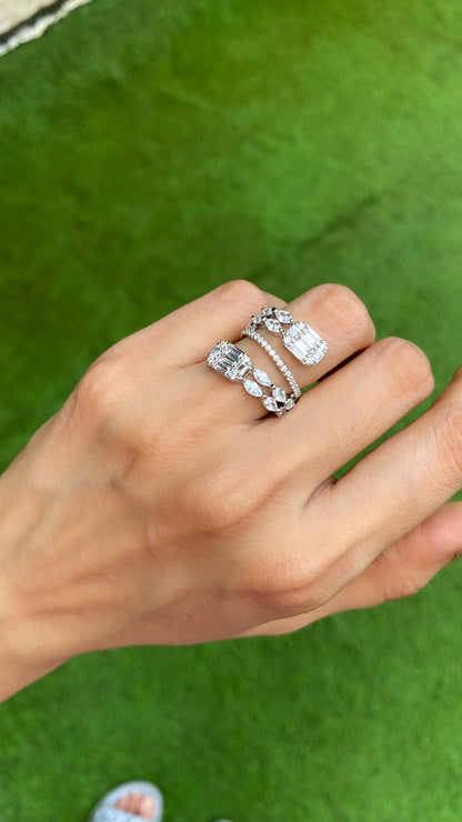 CLUSTER CRISS CROSS RING