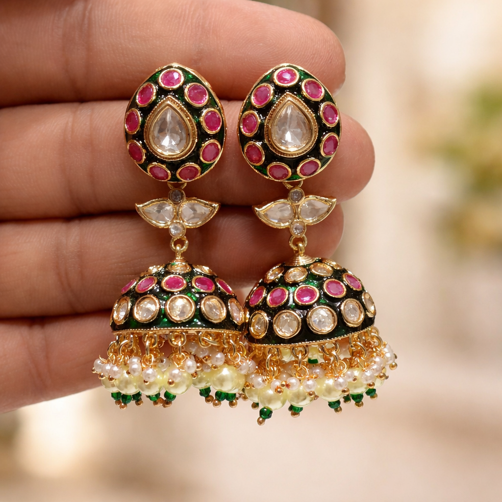 Meher polki Jhumkas