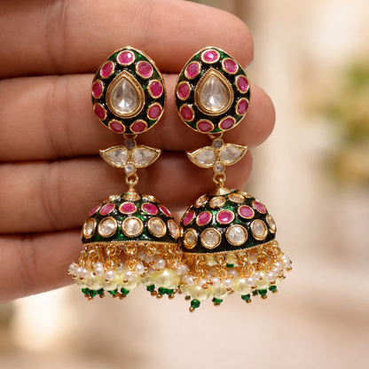 Meher polki Jhumkas