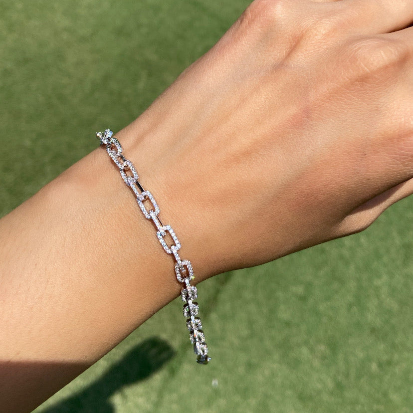 Link Diamond Tennis Bracelet