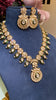 Festive Leaf meena kundan polki necklace set