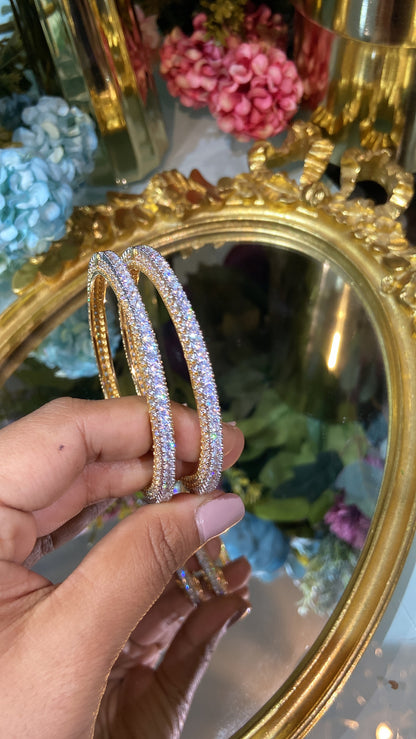 Designer openable Solitaire Bangles - PAIR (10 cents each diamond)