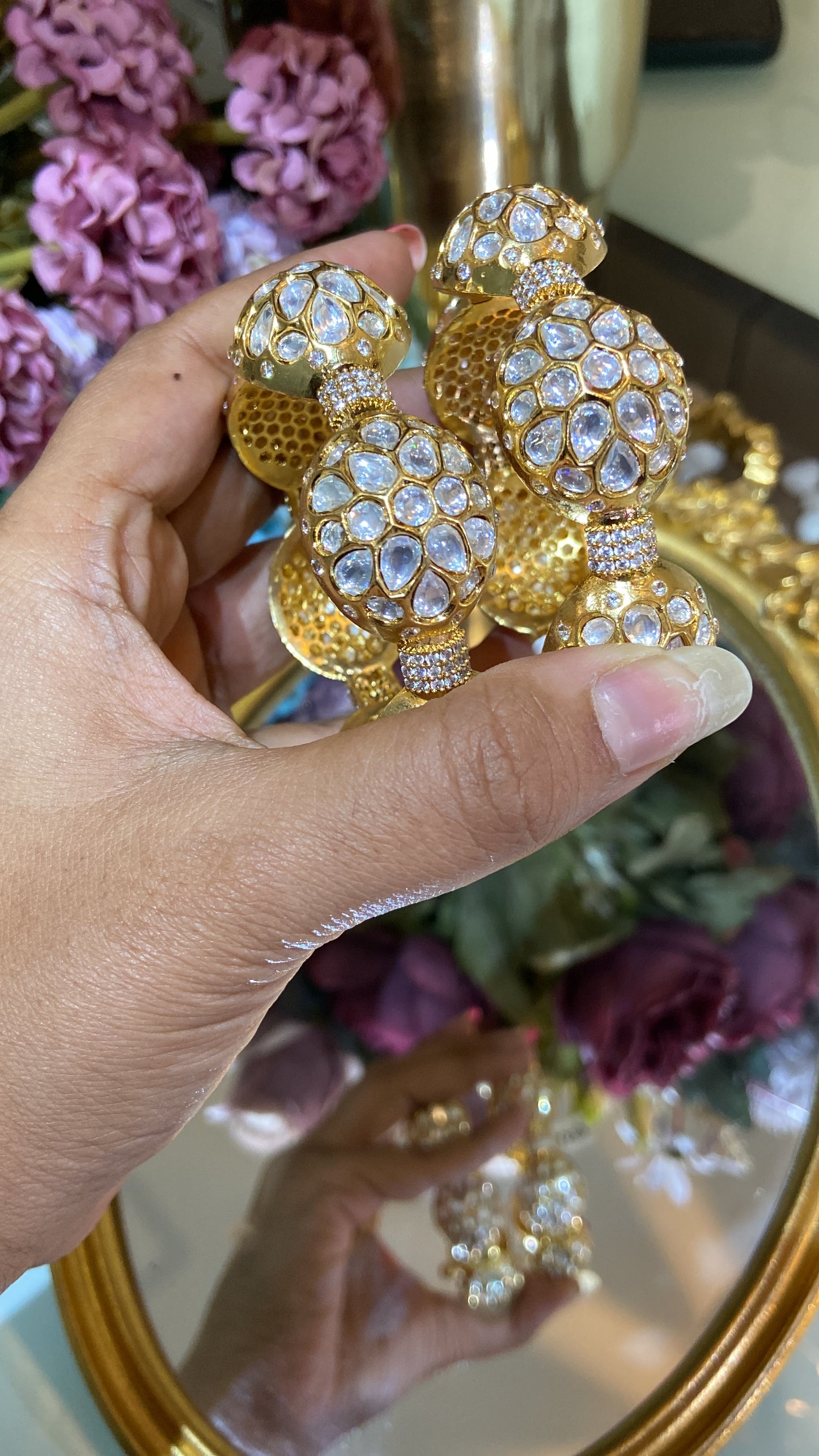 Gajra Moissanite Polki kada