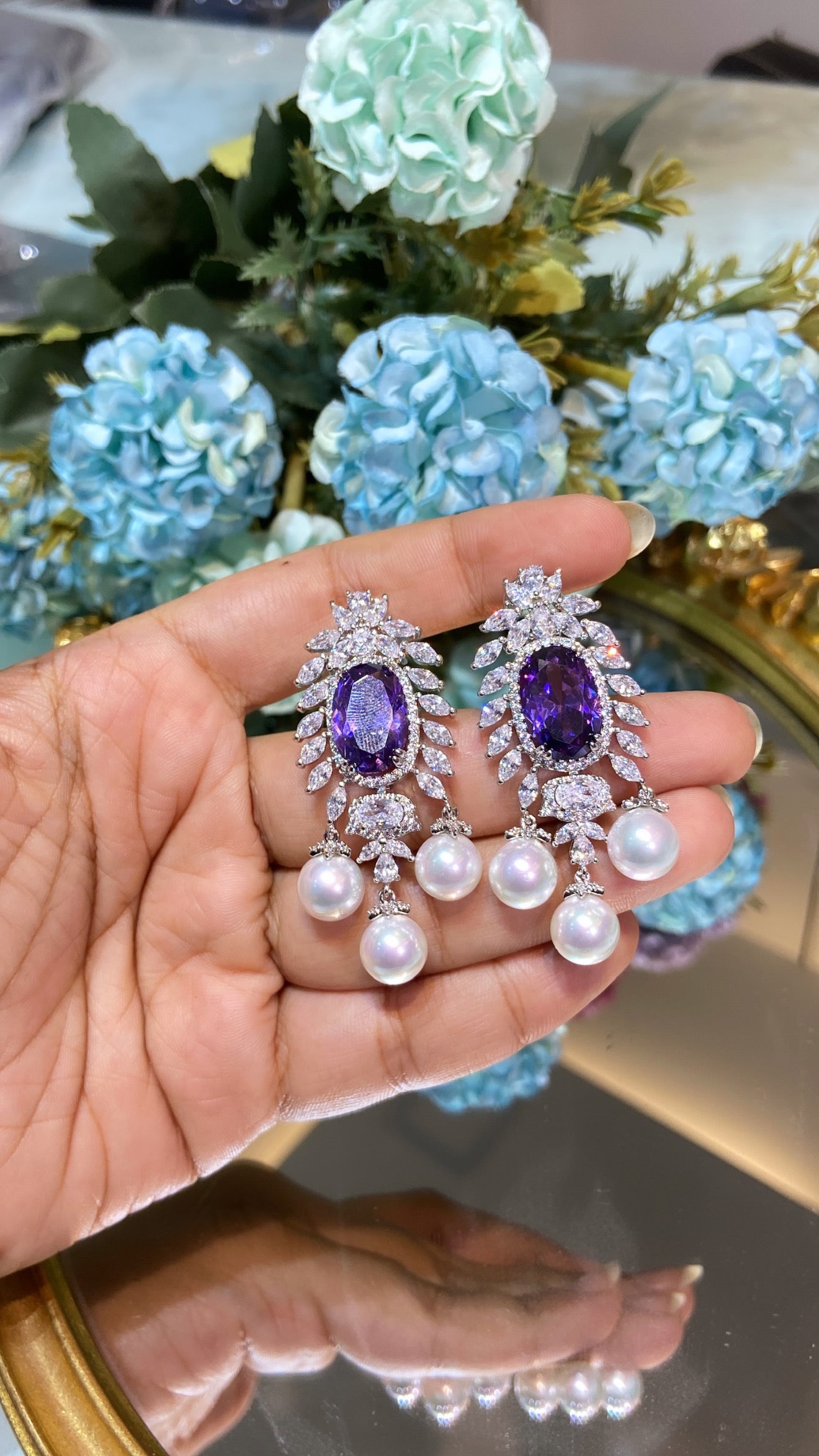 PEARL COLOUR CHANDELIERS