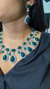 Festive Madison Coloured Diamond Necklace with Earrings