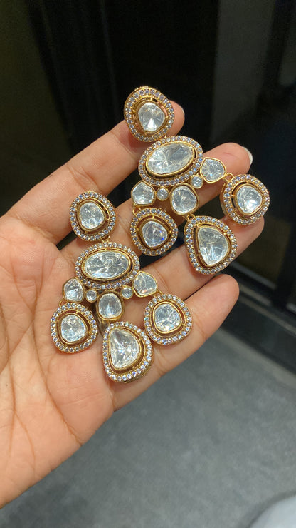 Festive Designer Moissanite polki Earrings 🫰🏻