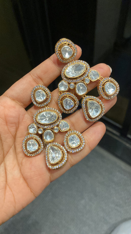 Festive Designer Moissanite polki Earrings 🫰🏻