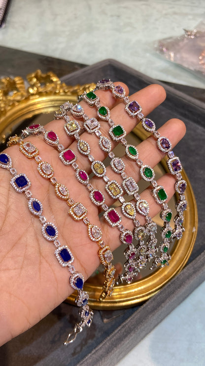 Multishape Halo Tennis bracelet