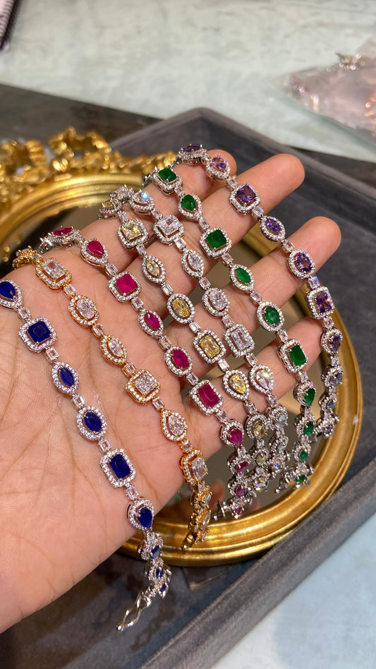 Multishape Halo Tennis bracelet