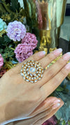 ROUND POLKI KUNDAN ADJUSTABLE RING