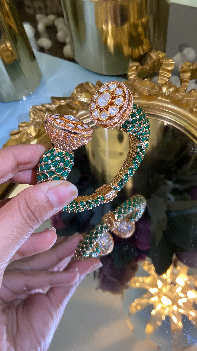 Festive Embedded Polki Kada Openable (Single)