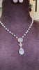 Pearl string Moissanite polki pendant chain earring set