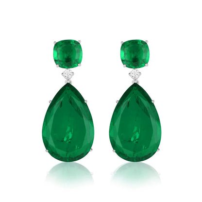 Tear drop doublet earring + pendant chain💚
