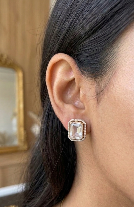 Regal Rectangular Polki Studs