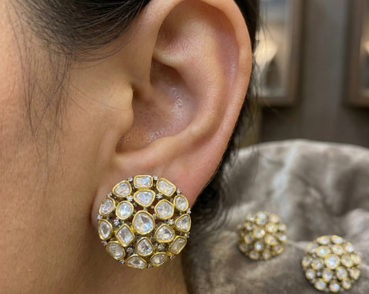 Big round moissanite polki tops