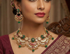 The Shahi Emerald Chandbali Set