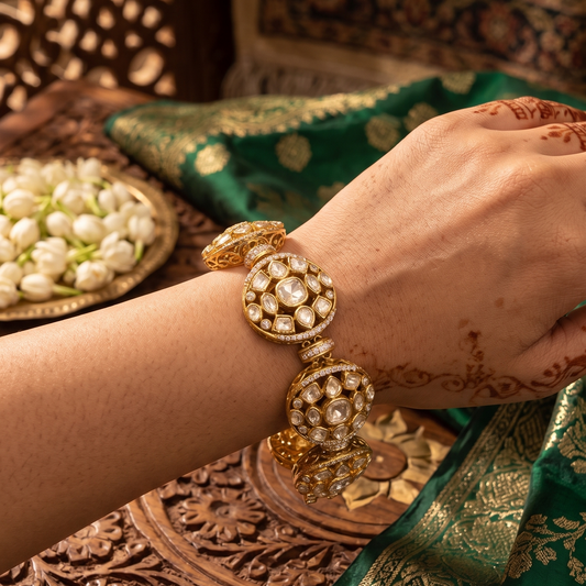 Maharani Polki gajra bracelet (single piece)