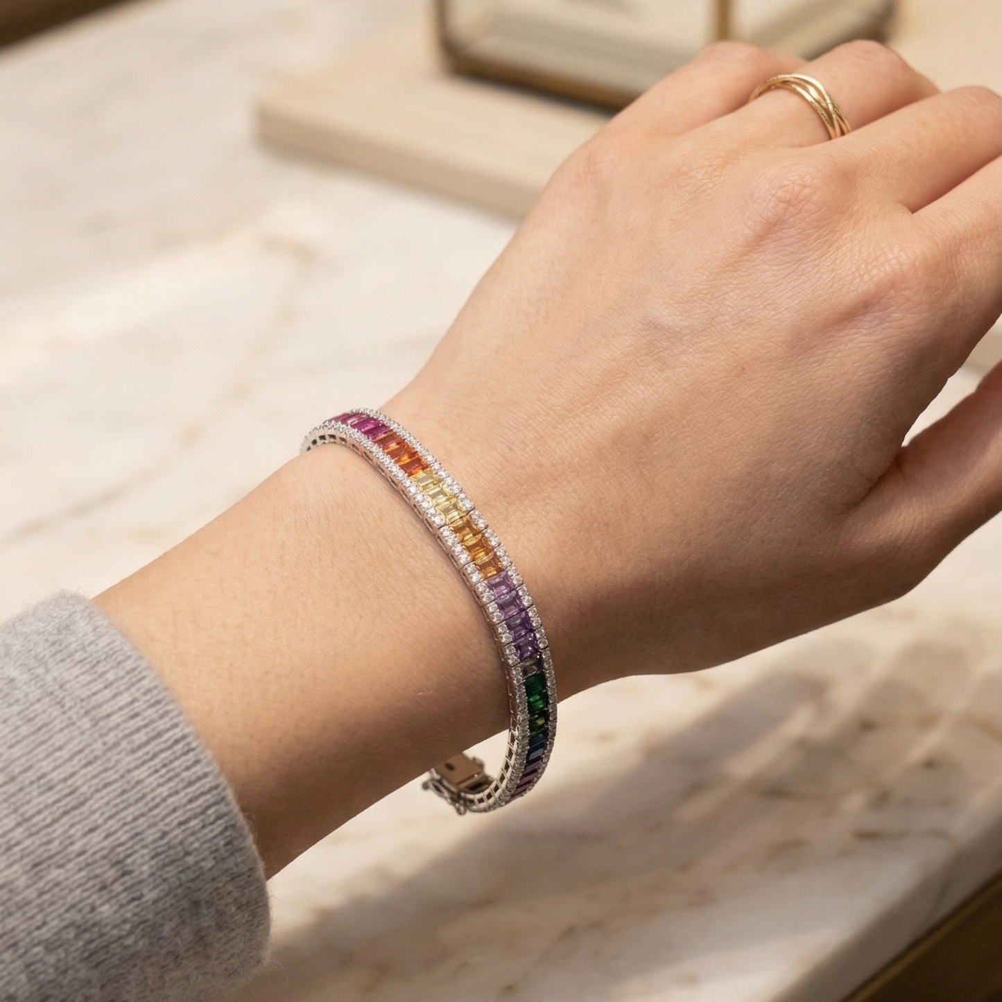 Rainbow Tennis Bracelet 🔝🎀