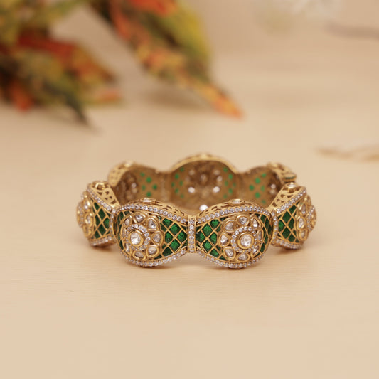 The Rajwada Moissanite Polki Bangle (single piece)