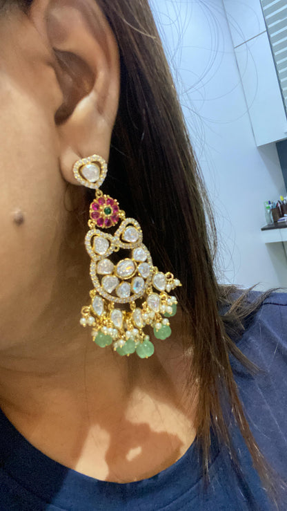 Sharara Moissanite Polki Earrings 🫰🏻