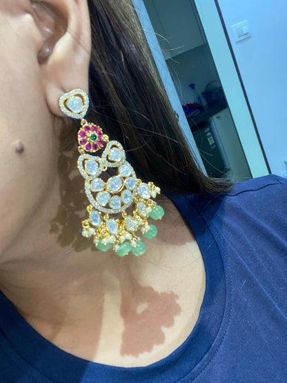 Sharara Moissanite Polki Earrings 🫰🏻
