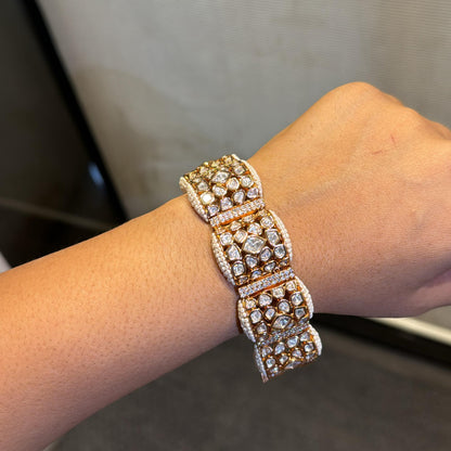 Moissanite polki Gajra Kada/ Bracelet (single piece)