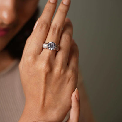 3 Ct Solitaire band ring (Get a FREE GIFT) 💍