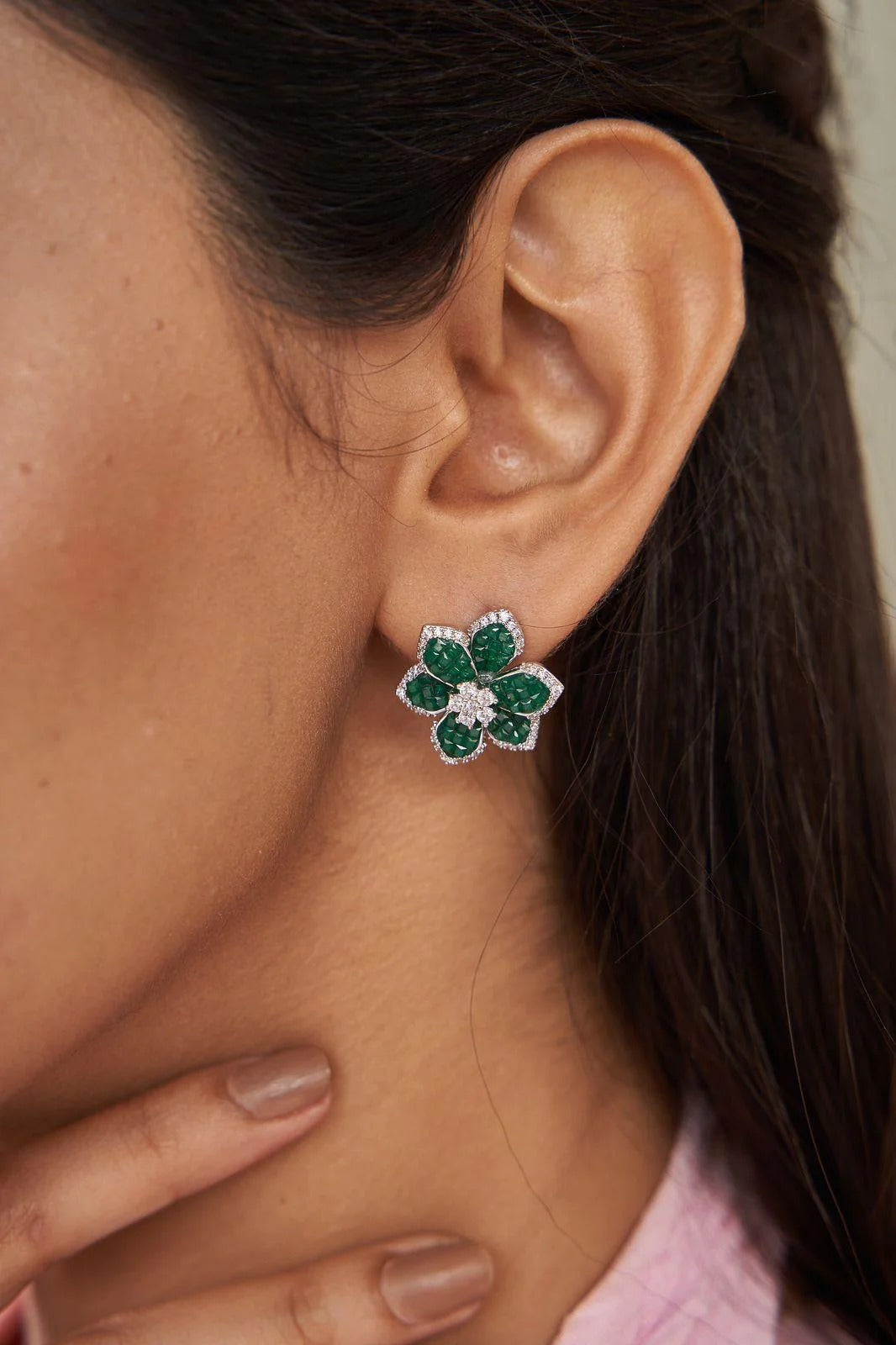 Diam Invisible setting earrings