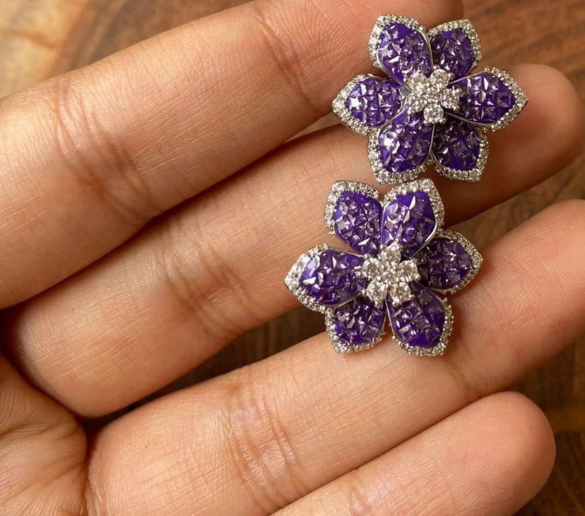 Diam Invisible setting earrings