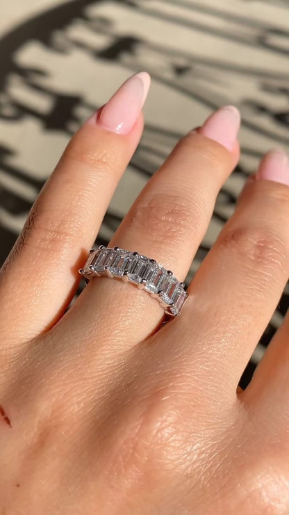 Emerald cut eternity band