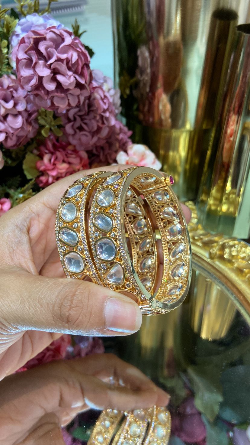 Unshaped Polki Kada (PAIR)