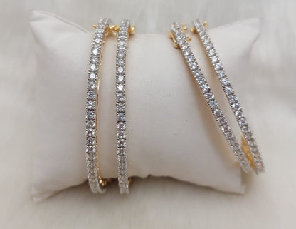 Daily wear Solitaire Bangles openable SET OF 4- (15 pointer each diamond) 🪄