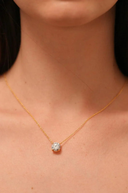 4 ct solitaire pendant with chain