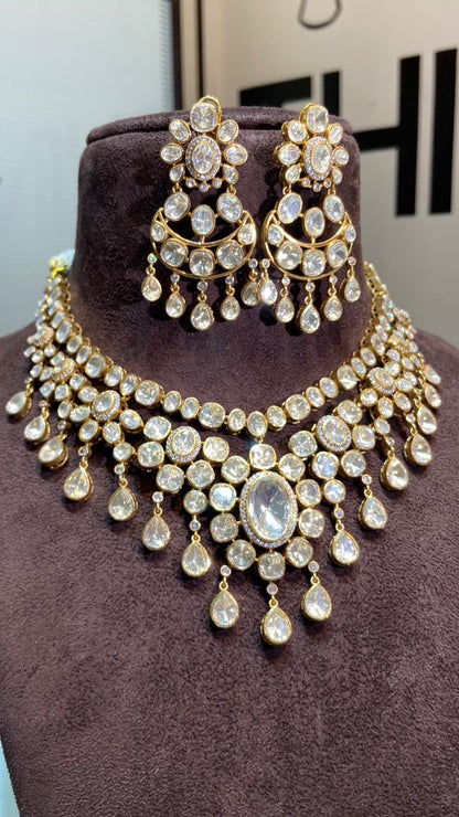 THE NOOR MAHAL MOISSANITE POLKI SET