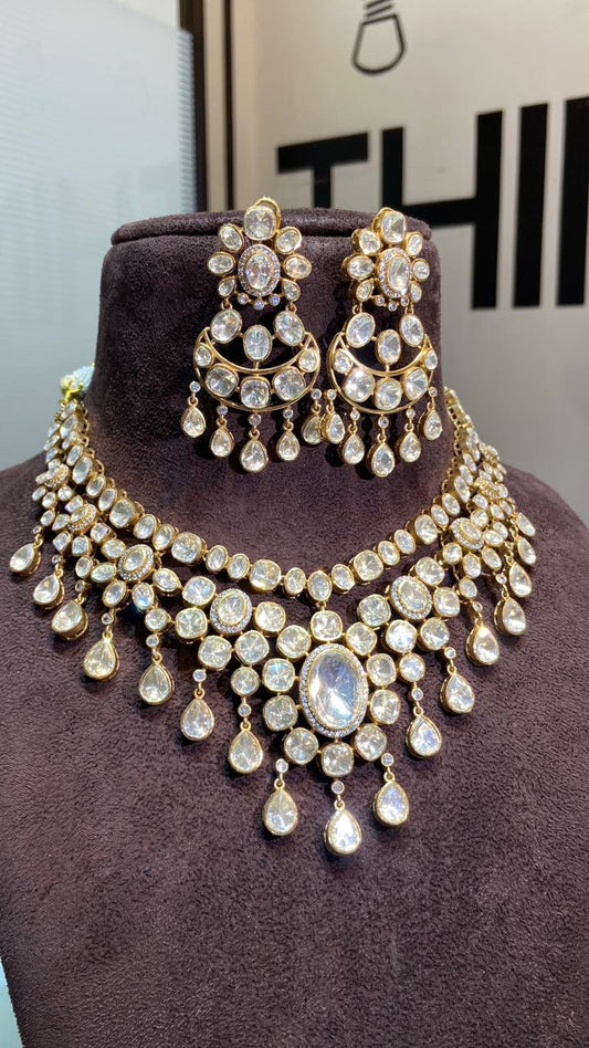 THE NOOR MAHAL MOISSANITE POLKI SET