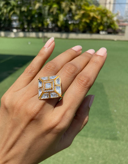 Square Polki Ring