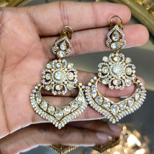 Grand Heart-Shape Polki Chandeliers